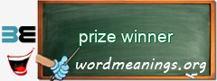 WordMeaning blackboard for prize winner